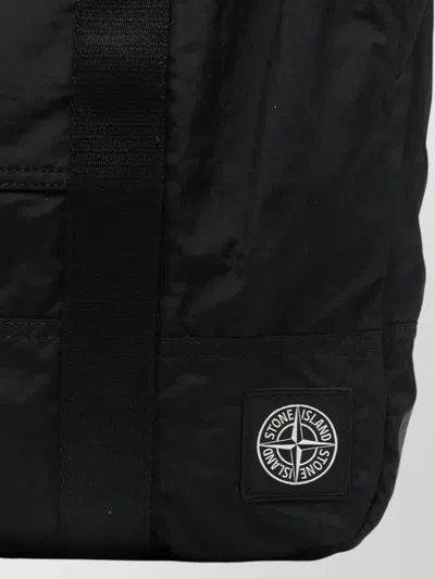 Stone Island Zip Pocket Bag With Internal Snap Pocket And Compass Logo Patch In Red
