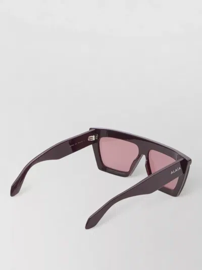 Alaïa Rectangular Mask Sunglasses Thick Frame Design In Brown