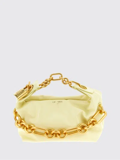 Balmain Sync Mini Chain Handbag Padlock Detail In Yellow