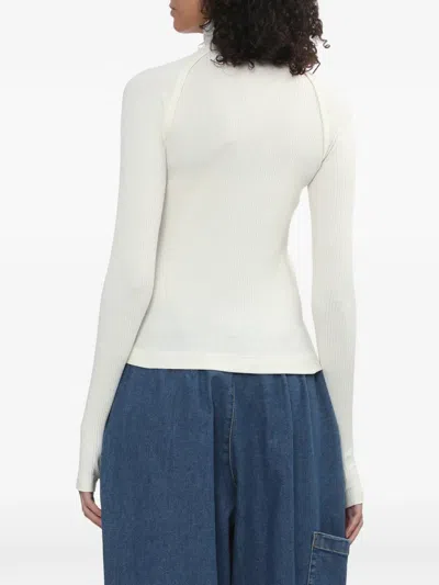Helmut Lang Ribbed Turtleneck T-shirt In White