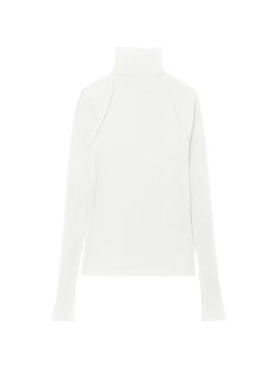 Helmut Lang Ribbed Turtleneck T-shirt In White
