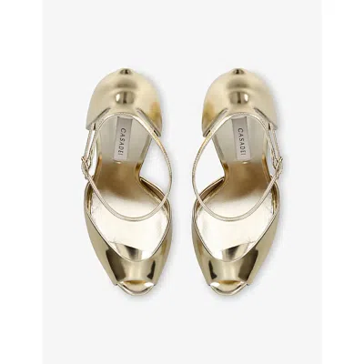 Casadei 140mm Platform Sandals In Gold
