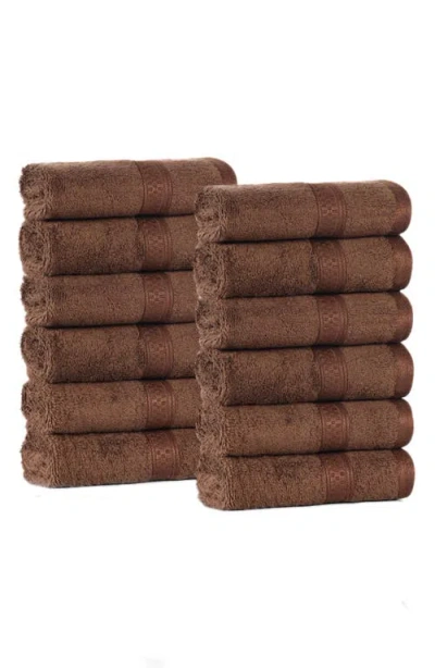 Superior 12-pack Face Towel Set In Brown