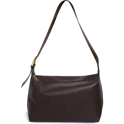 Adornia Dark Brown Adjustable Strap Shoulder Bag In Brown