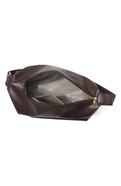 Adornia Dark Brown Adjustable Strap Shoulder Bag In Brown