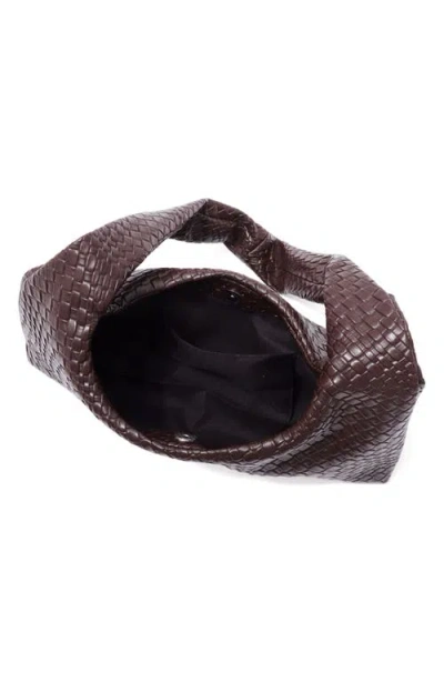 Adornia Dark Brown Patchwork Shoulder Bag In Brown