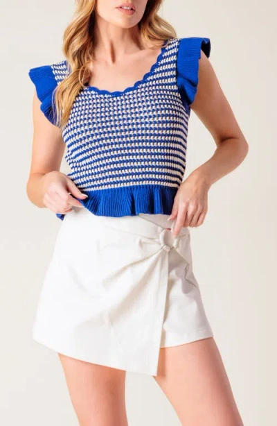 Flying Tomato Solid Stretch Cotton Skort In White