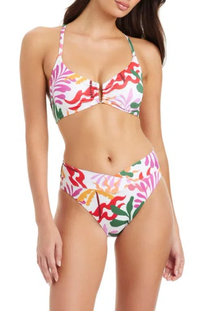 Sanctuary Abstract Print Bikini Top In Multi