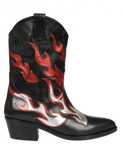 Shop Chiara Ferragni Flame Western Boots In Black
