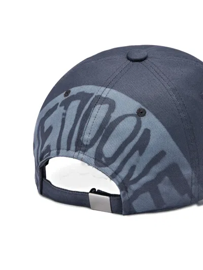 We11 Done Studded Distressed Baseball Cap In Blue