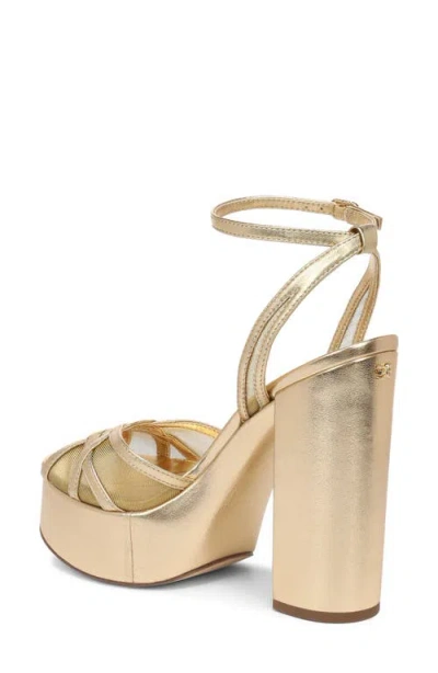 Sam Edelman Sandy Ankle Strap Platform Sandal In Gold
