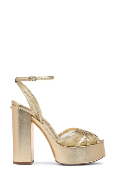 Sam Edelman Sandy Ankle Strap Platform Sandal In Gold