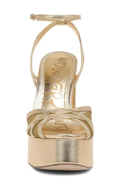 Sam Edelman Sandy Ankle Strap Platform Sandal In Gold