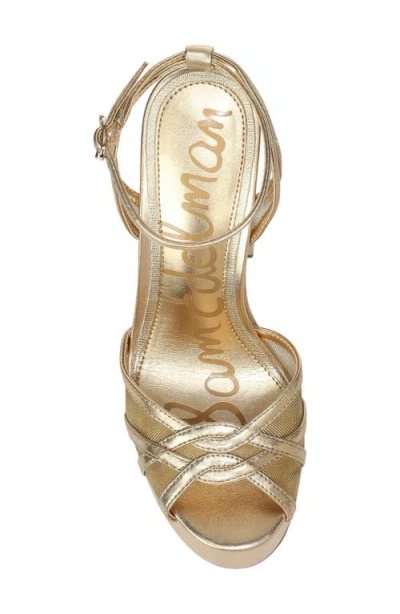 Sam Edelman Sandy Ankle Strap Platform Sandal In Gold