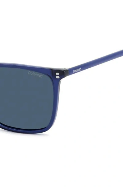Polaroid 55mm Polarized Rectangular Sunglasses In Black