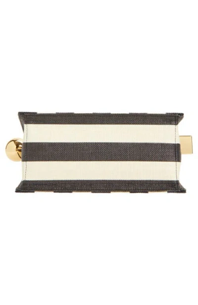 Jacquemus Striped Patchwork Raffia Fold-over Clutch In Red