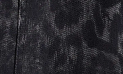 Allsaints Nicky Cropped Patterned Denim Jacket In Black