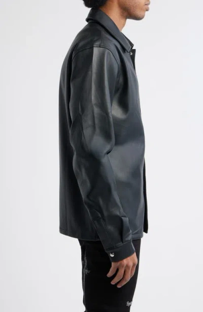 Rta Parlan Faux Leather Shacket In Black