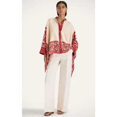 La Doublej La Double J Silk Twill Shirt With Hand-applied Cobra Motif In Multi