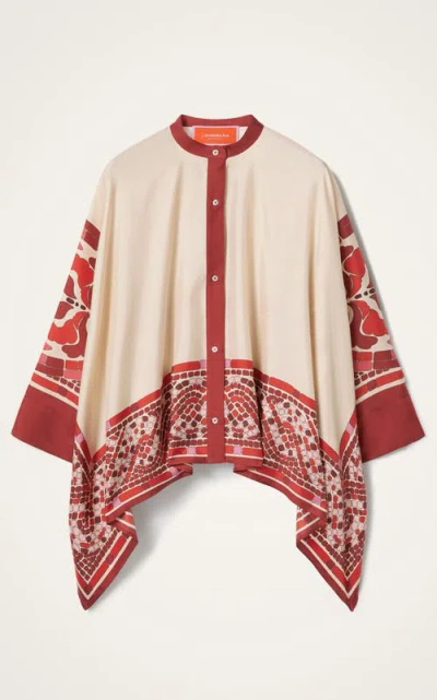 La Doublej La Double J Silk Twill Shirt With Hand-applied Cobra Motif In Multi