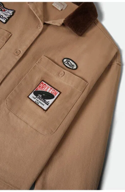 Brixton Utopia Patchwork Overshirt In Brown