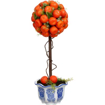 Mark Roberts Potted Orange Topiary In Orange