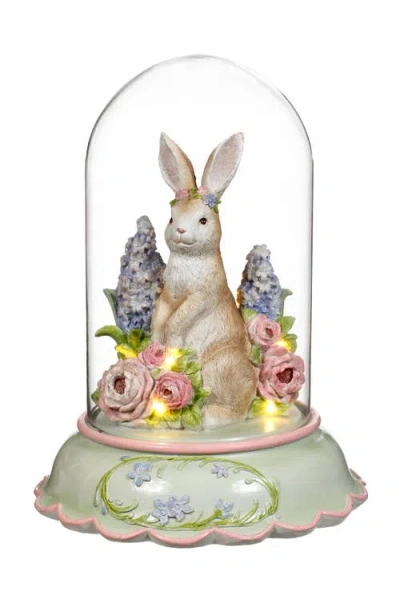 Mark Roberts Lighted Bunny With Flower Dome In Multi