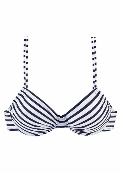Lascana Pattern Underwire Bikini Top Size 38ddd In White