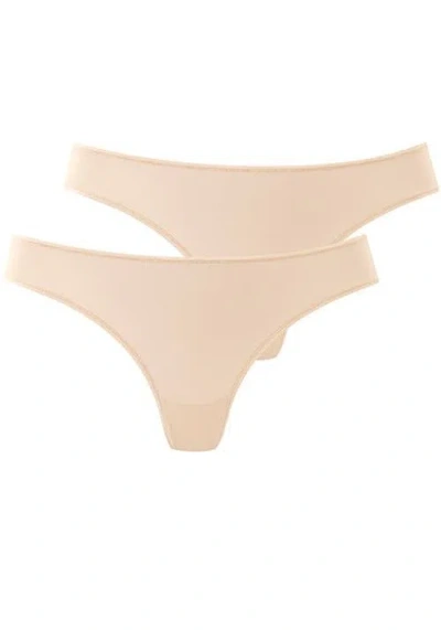 Lascana 2 Pk Basic Thongs In Nude