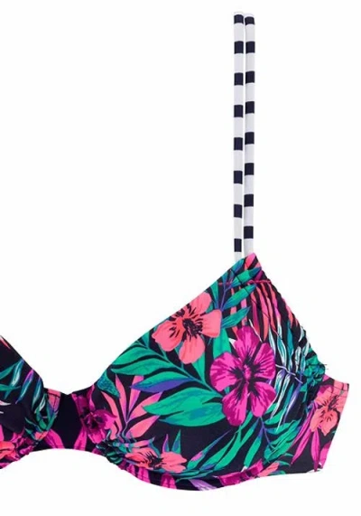 Lascana Pattern Underwire Bikini Top Size 36d In Blue