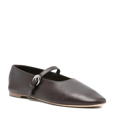 Staud Alba Mary Jane Ballet Flats Espresso In Brown