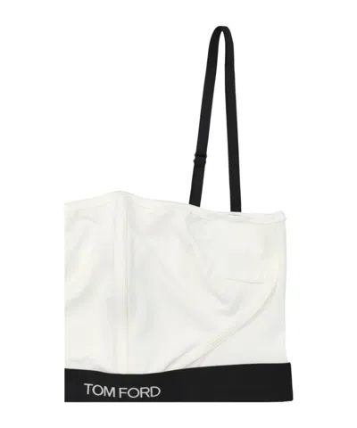 Tom Ford Modal Bra With Design And Adjustable Straps In White