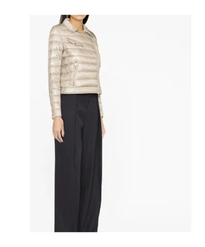 Herno Long-sleeved Down Jacket In Neutral