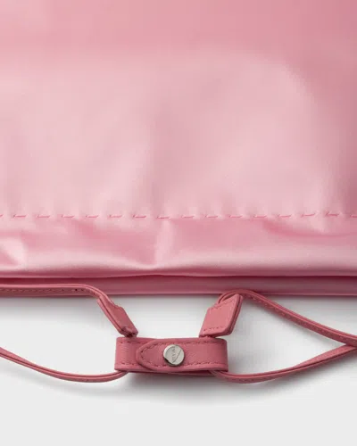 Prada Wish Silk Duchesse Drawstring Pouch Bag In Pink