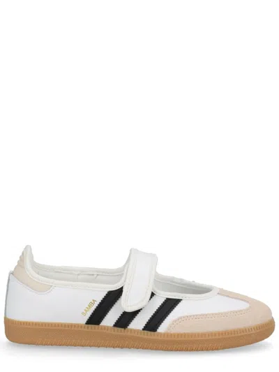 Adidas Originals Samba Jane Suede-trimmed Leather Sneakers In Multi