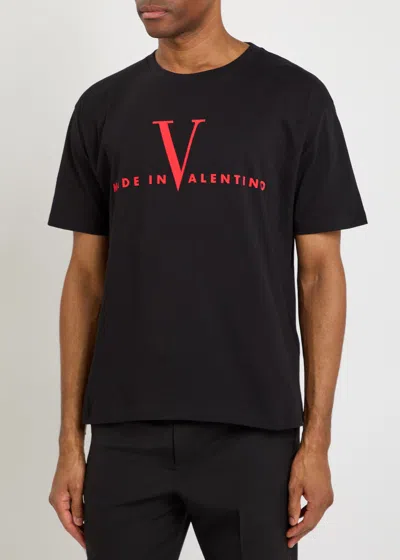 Valentino Crew Neck Short Sleeve T-shirt Design In Black