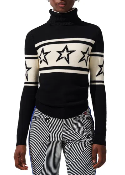 Perfect Moment Chopper Star Roll-neck Merino-wool Sweater In Black
