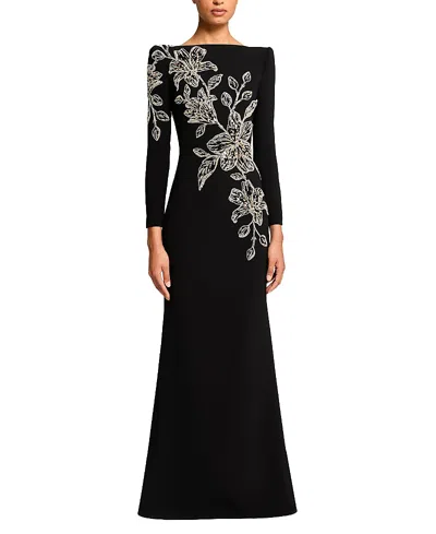 Jenny Packham Slipper Orchid Floral-embellished Maxi Dress In Black