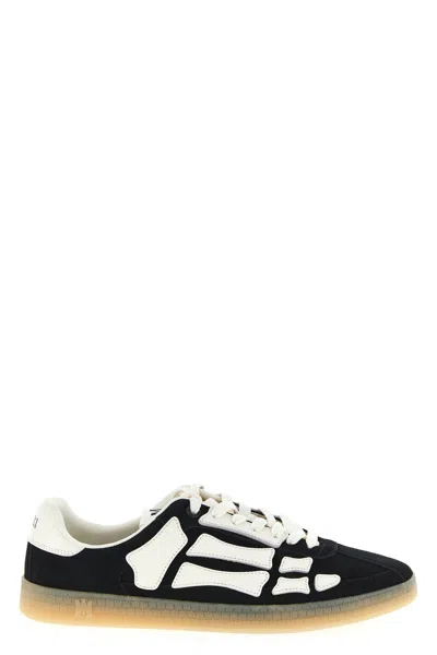 Amiri Pacific Bones Black Low Top Sneakers With Logo Patch On The Tongue And Logo Lettering On The Heel In In Black