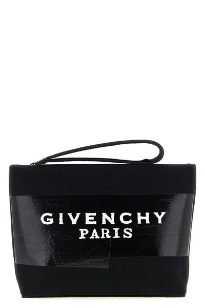 Givenchy Tape Small Clutch Bag Rectangular Wrist Strap In Black
