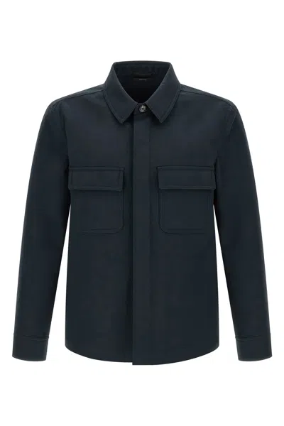 Tom Ford Overshirt With Front Concealed-buttons In Blue
