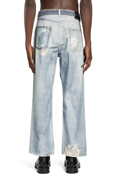 Our Legacy Mens Digital Denim Print Third Cut Faded-wash Denim Jeans In Blue