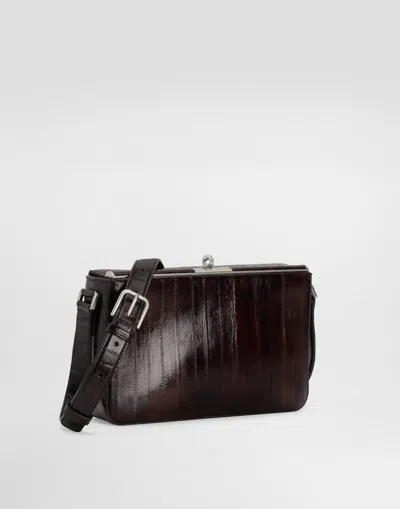 Dolce & Gabbana Marlene Eel Leather Shoulder Bag In Black