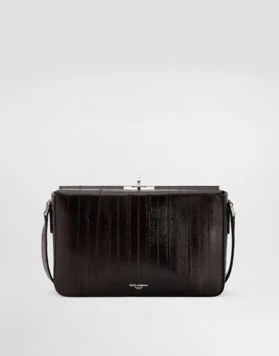 Dolce & Gabbana Marlene Eel Leather Shoulder Bag In Black