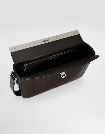 Dolce & Gabbana Marlene Eel Leather Shoulder Bag In Black