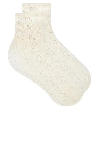 Swedish Stockings Erica Crochet Knit Socks In Neutral