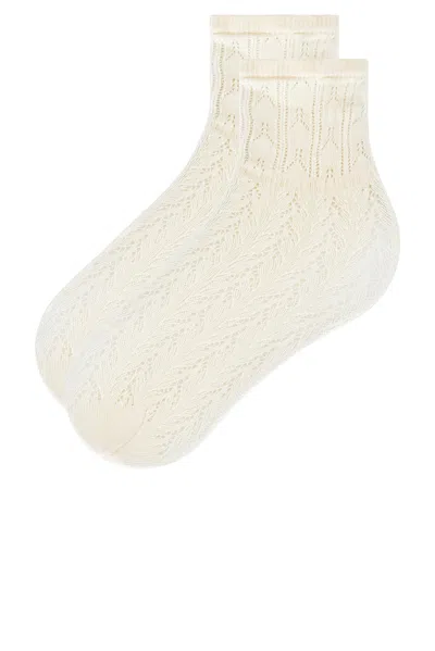 Swedish Stockings Erica Crochet Knit Socks In Neutral