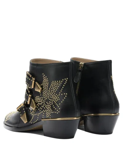 Chloé Chloe Women Embellished Nappa Leather Susanna Ankle Boots In Black