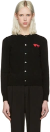 Comme Des Garçons Play Comme Des Garcons Play Black Double Heart Cardigan In 1 Black