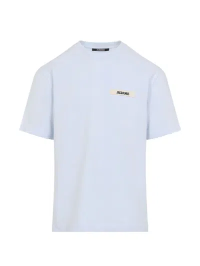 Jacquemus Mens Light Blue Le T-shirt Logo-tab Cotton T-shirt Xl In Blue